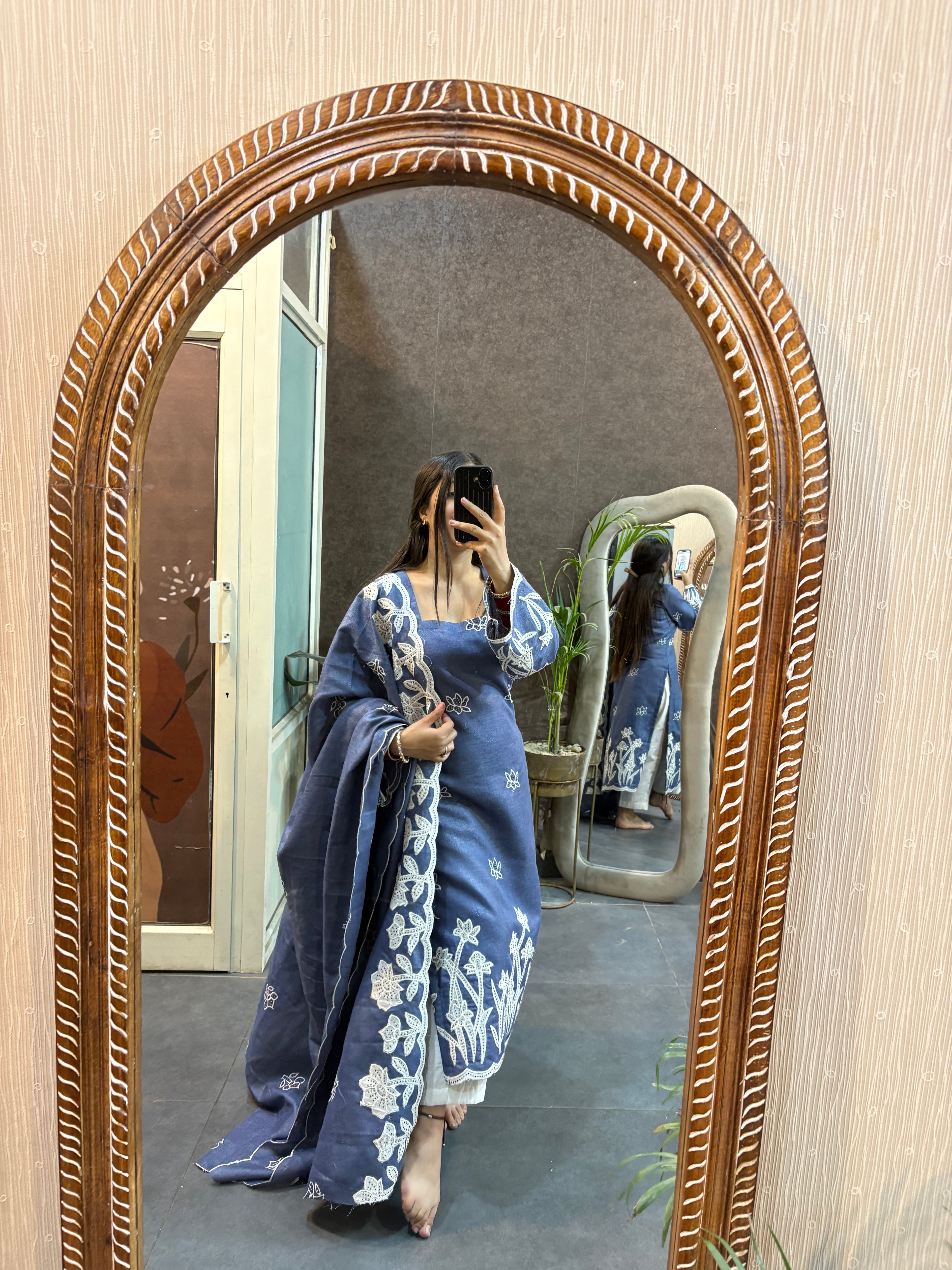 Denim suit set