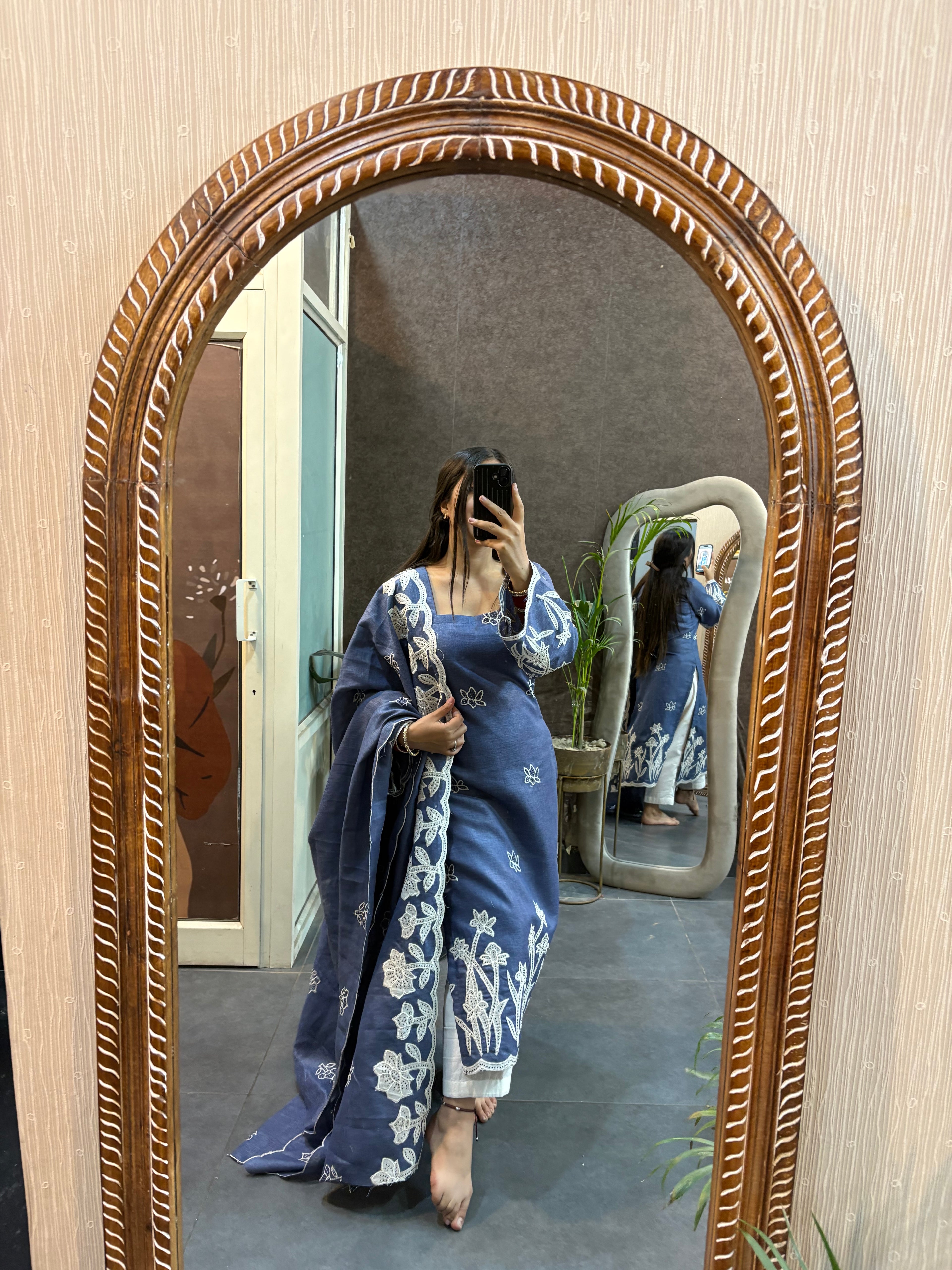 Denim suit set