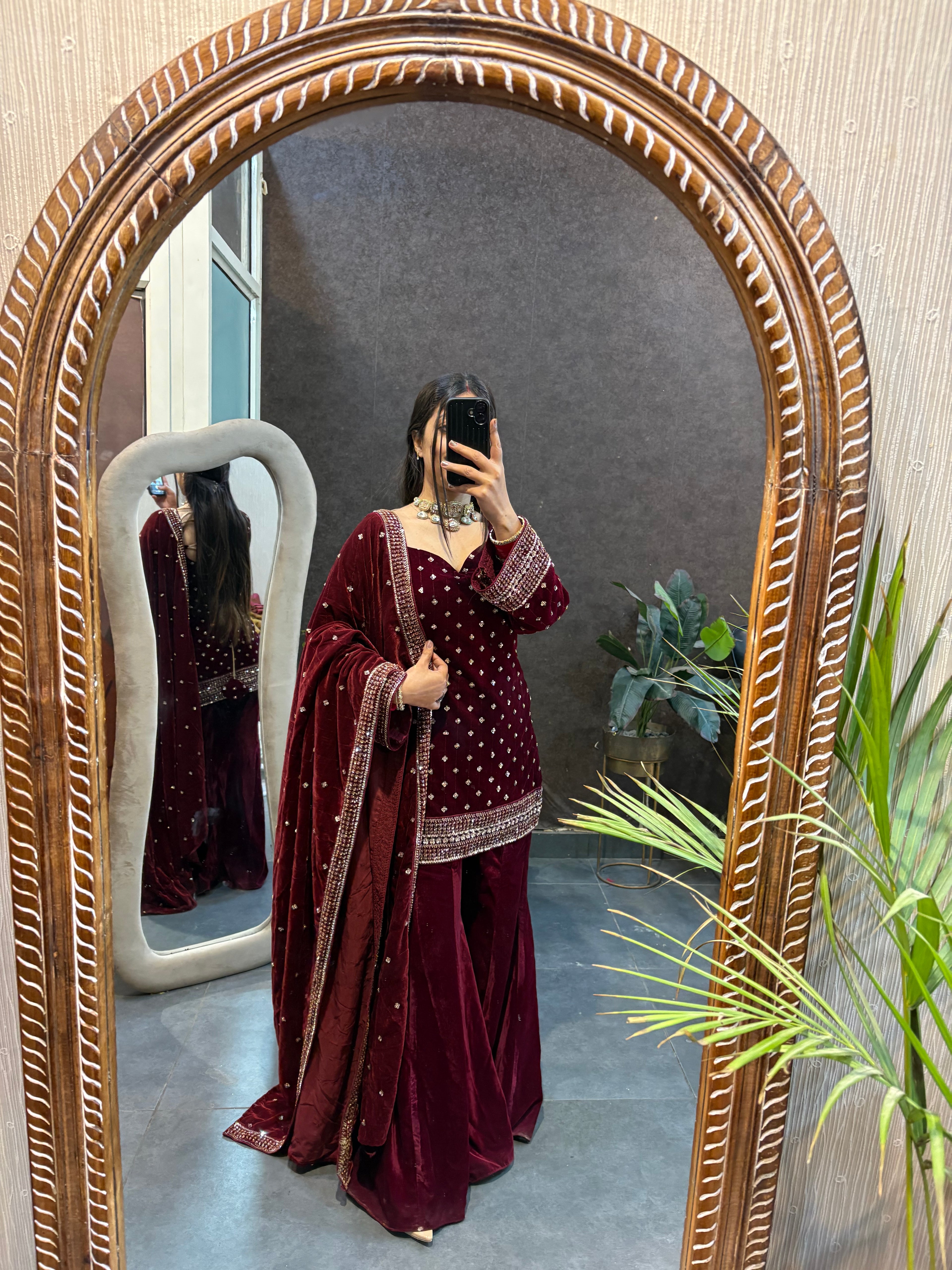Wedding wear velvet set