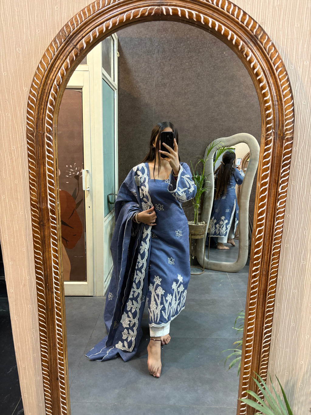 Denim suit set