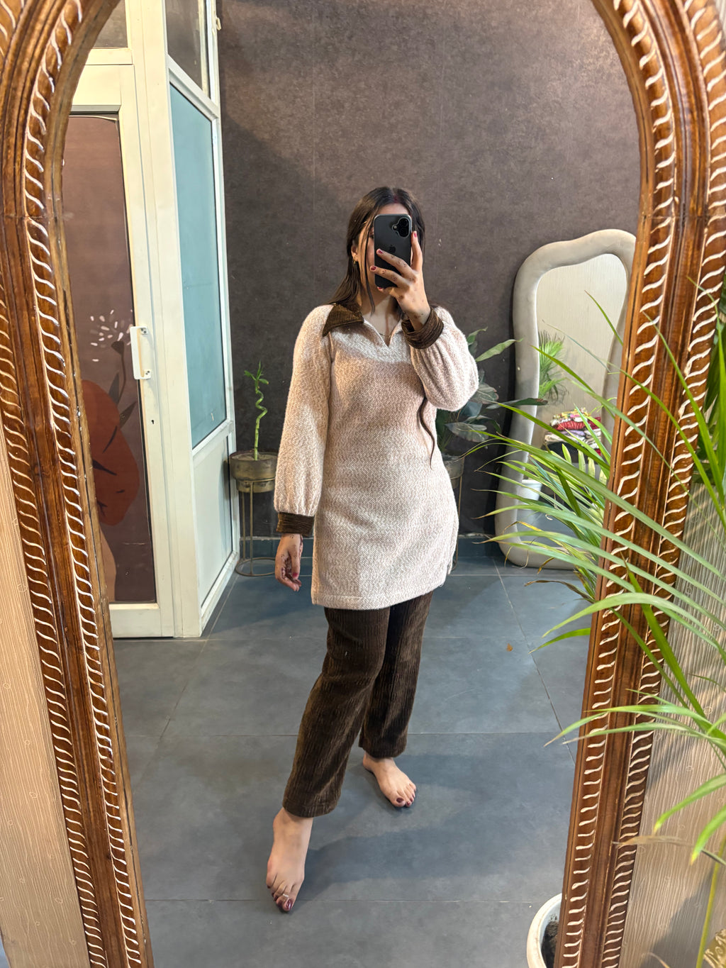 Coffee Woolen Co-ord Set