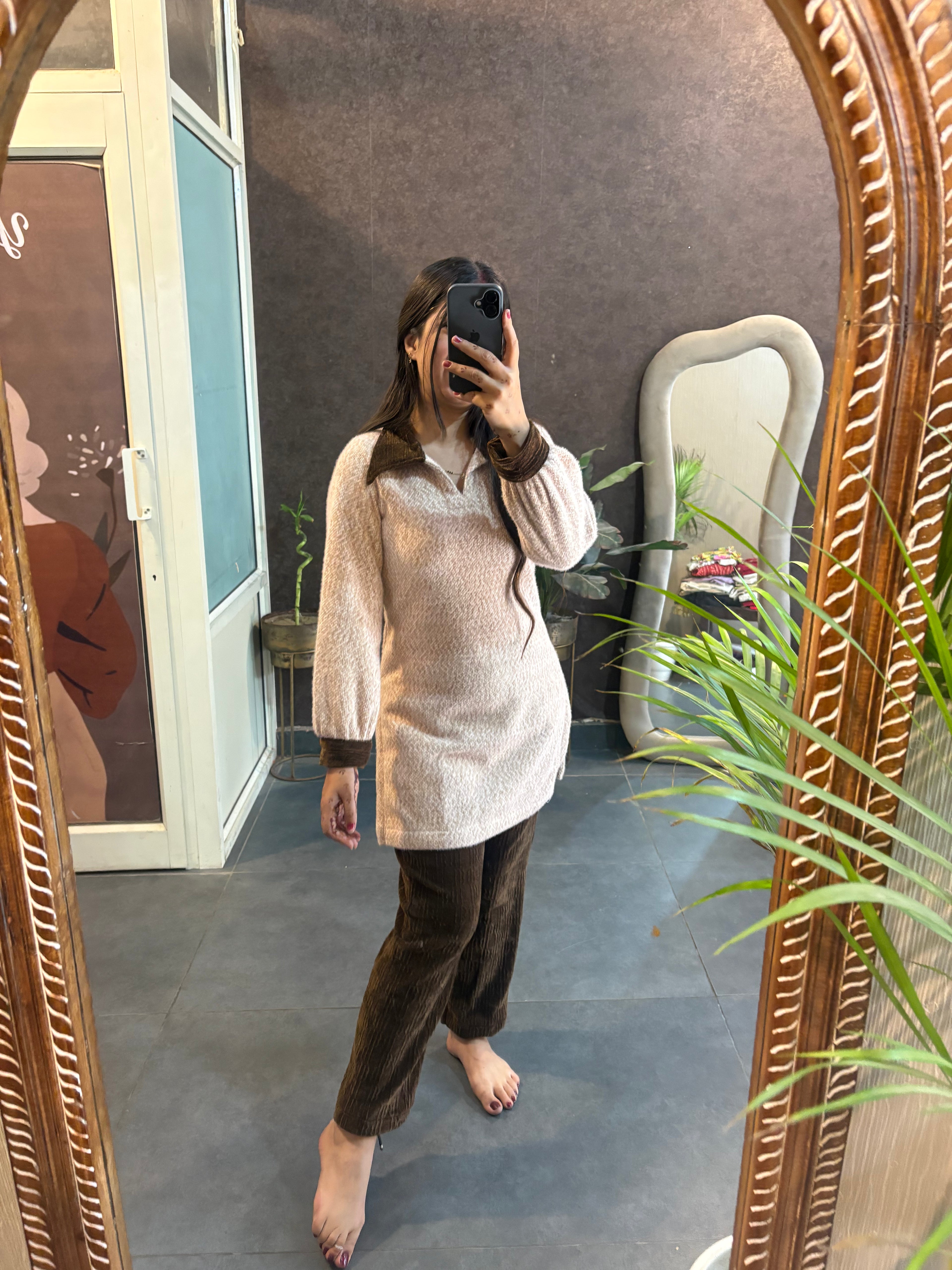 Coffee Woolen Co-ord Set