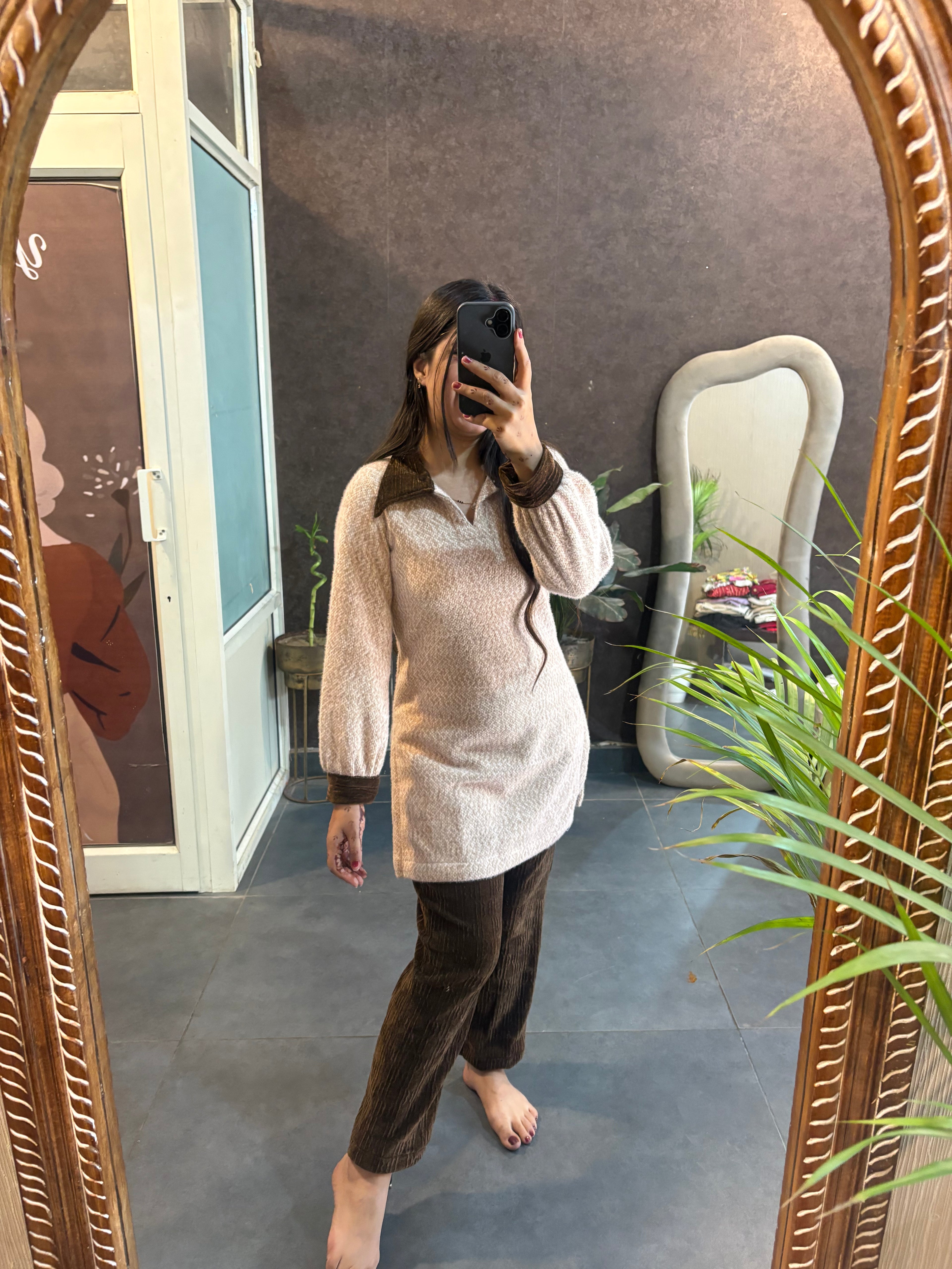 Coffee Woolen Co-ord Set