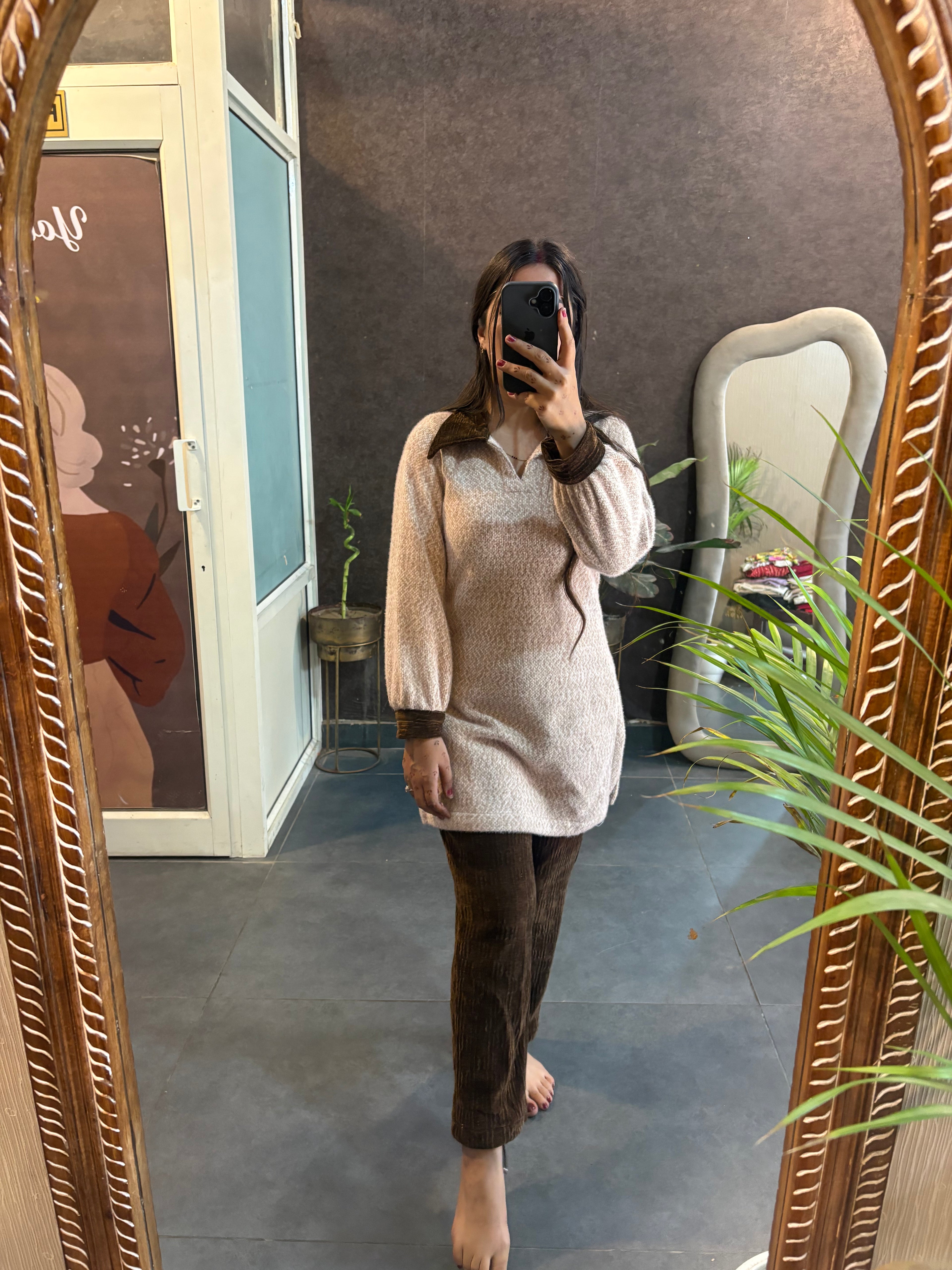 Coffee Woolen Co-ord Set