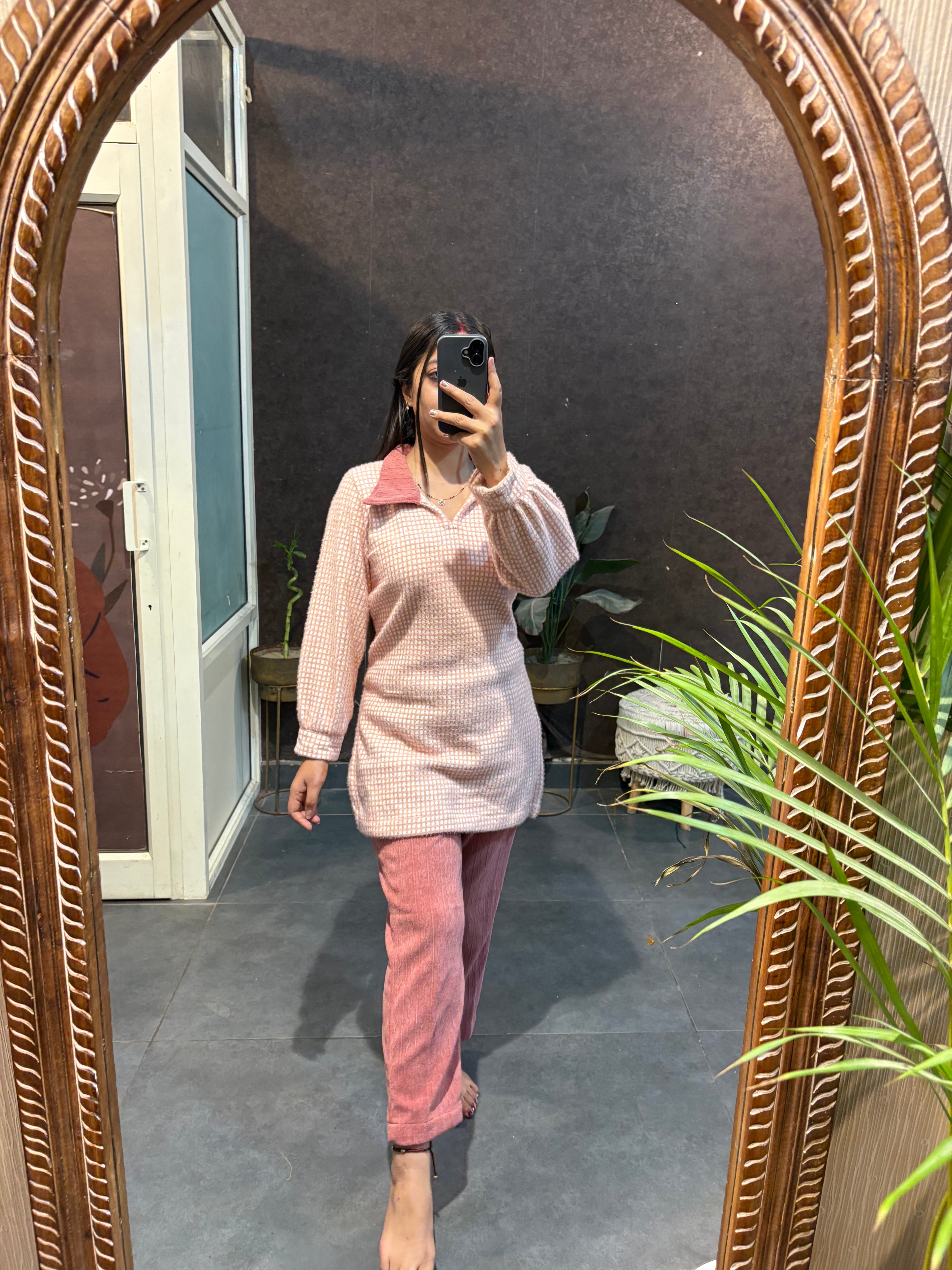 Pink Woolen Co-ord Set