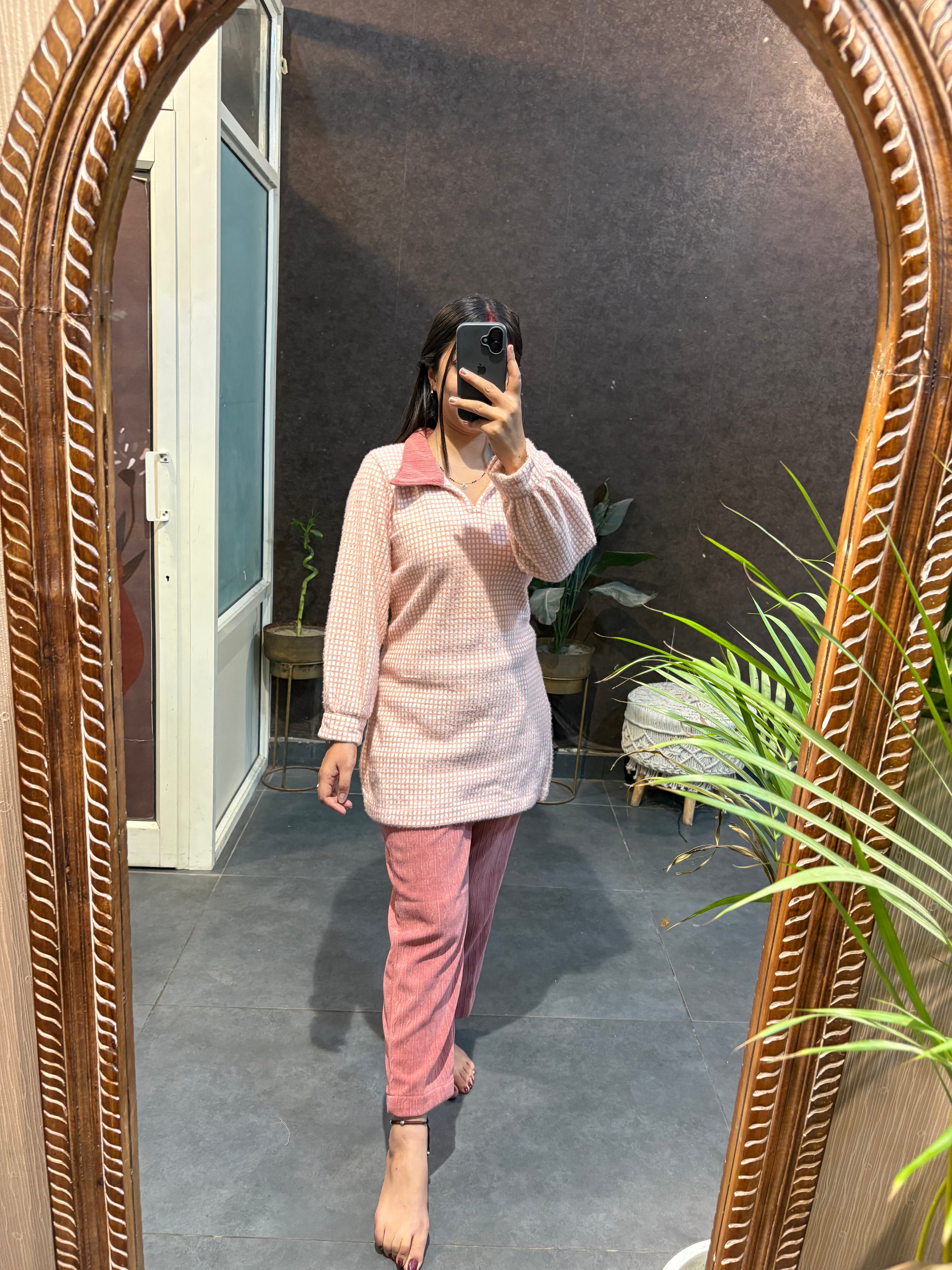 Pink Woolen Co-ord Set