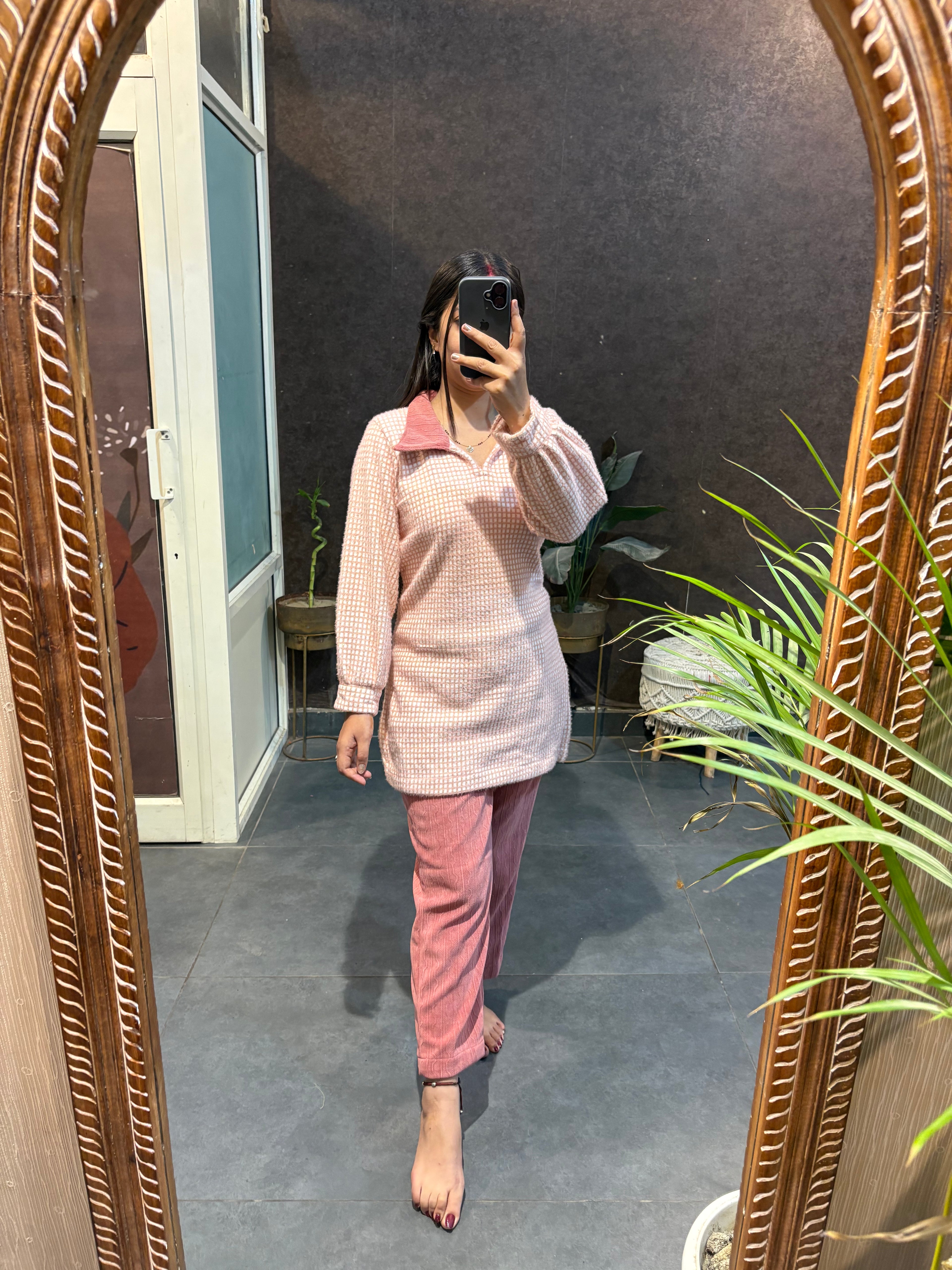 Pink Woolen Co-ord Set